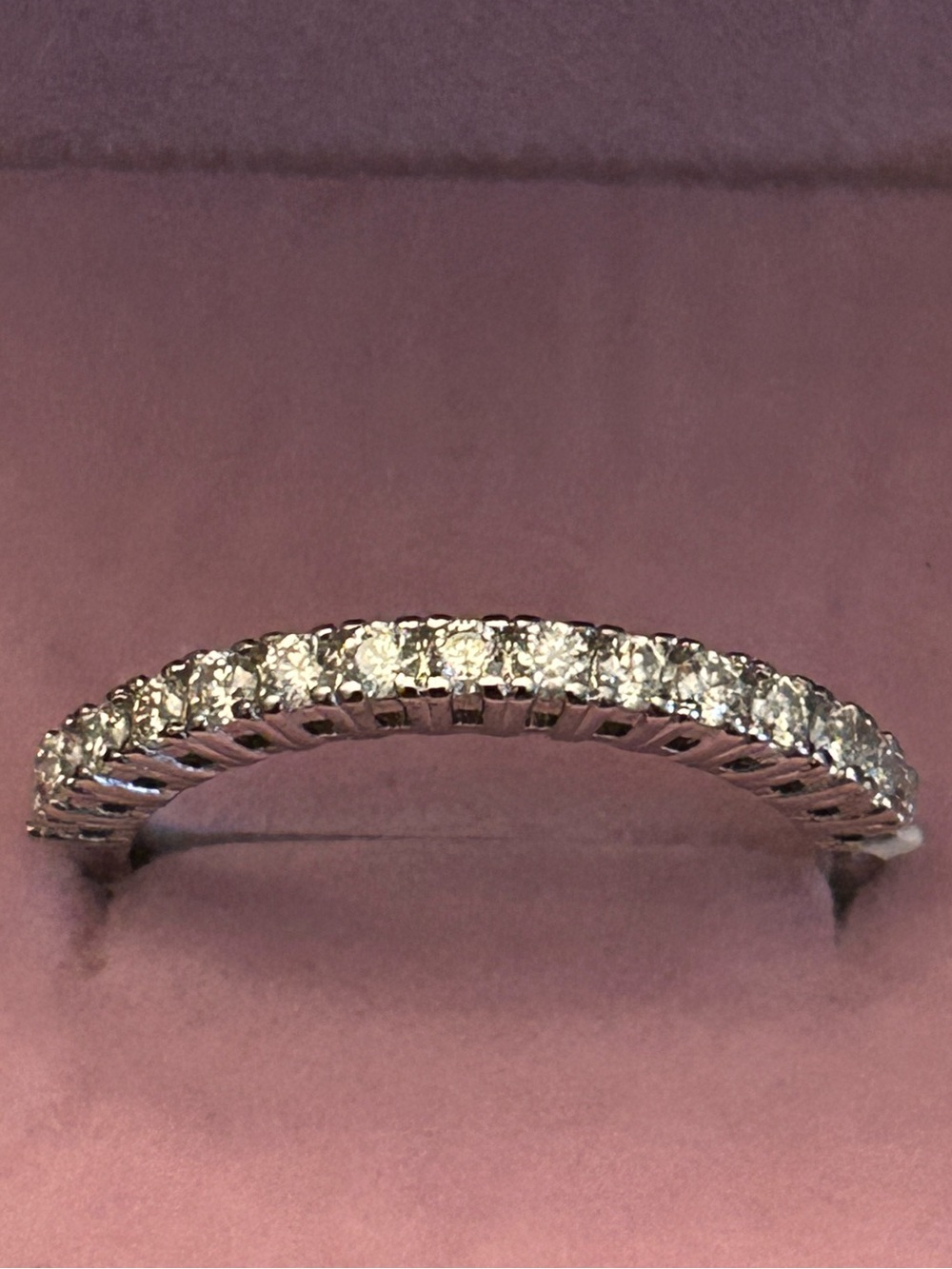 Sparkling 1.00CTW Moissanite Semi Eternity Band Ring in 925 Sterling Silver